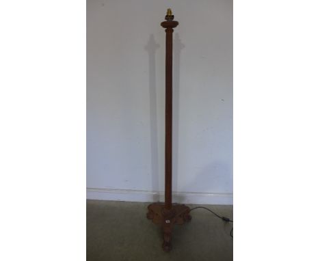 A 19th century style cast iron torchere standard lamp with rusted patina - Height 1.7 m