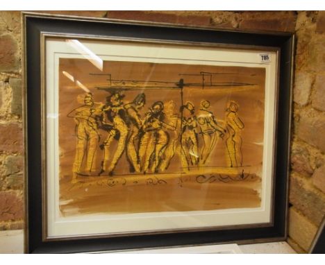 John Piper Limited Edition 200 - off set Lithograph on velin - Indian Dancers - Indian Love Poems Suite 1977