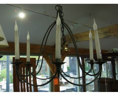 A modern six branch electric hanging lamp