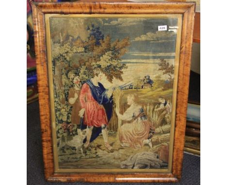 A large maple framed tapestry 70 x 90cm