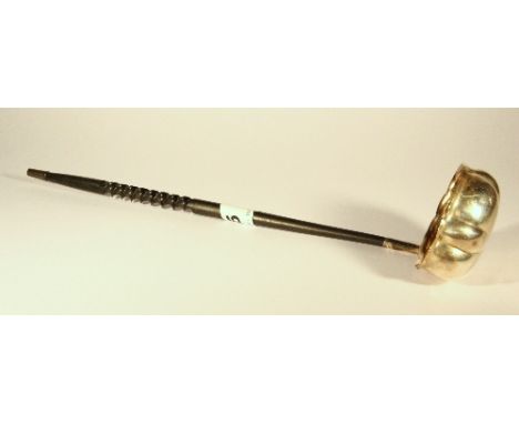 A hallmarked silver toddy ladle
