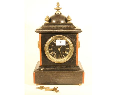 A 19th century French slate mantle clock