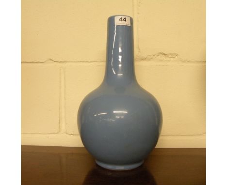 A 19th century Chinese pale blue glazed porcelain flask form vase H 35cm