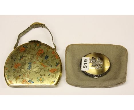 A vintage "hand bag" compact case and a musical Kigu compact
