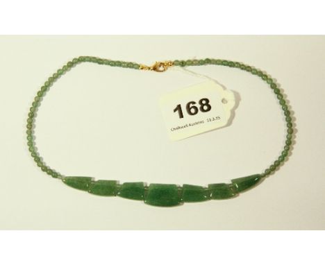 A green jade / hardstone necklace