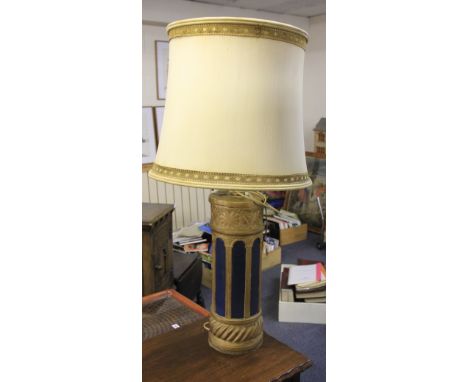 A large vintage ceramic table lamp and shade H99cm