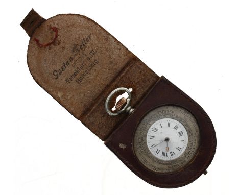Swiss nickel cased pocket watch/barometer/altimeter, the movement numbered 4180, the enamel dial with Roman numerals and minu