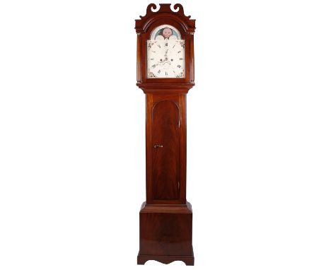 Mahogany&nbsp;eight day longcase clock,&nbsp;the 12" painted arched dial signed T.O. Springfield, Norwich to the centre with 