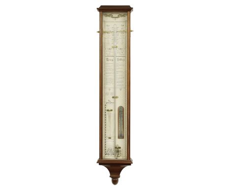 Admiral Fitzroy barometer signed Mason &amp; Sullivan,&nbsp; within an inlaid mahogany glazed case, 45" high - ** sold with t