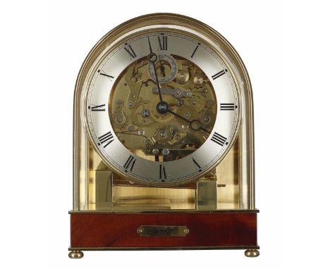Modern Kieninger three train mantel clock, the movement with platform escapement, striking on eight copper rods and inscribed