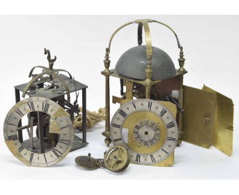 Two part early lantern clocks, useful for spares 