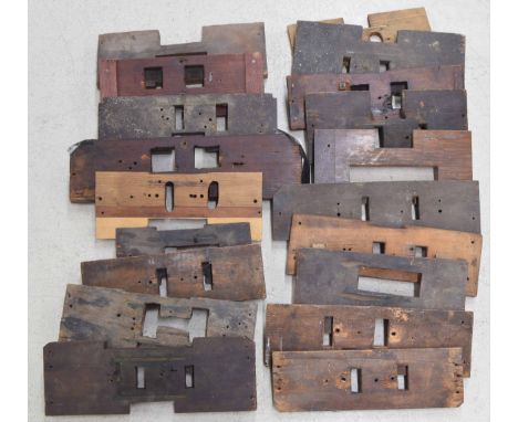 Eighteen longcase clock seat boards (18) 
