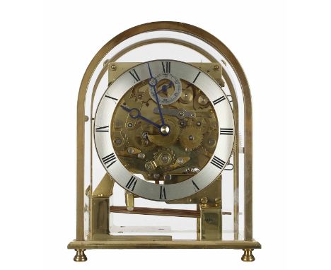 Modern Kieninger three train mantel clock, the movement with platform escapement, striking on eight brass rods and inscribed 