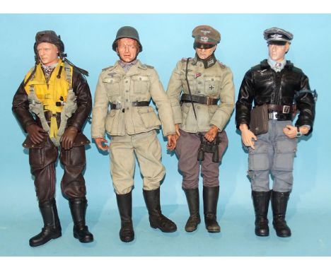 21st Century Toys, 1:6-scale figures, articulated models in highly-detailed uniform, Germans, four Luftwaffe officers, (4). 