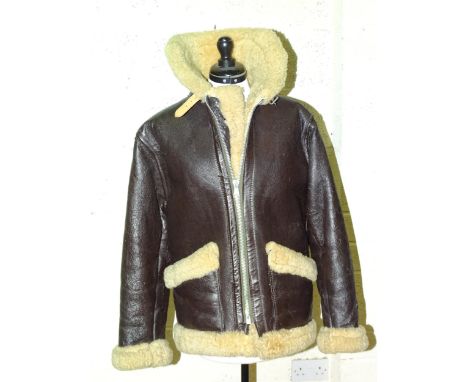 A leather and sheepskin MkVI flying jacket, size M. 