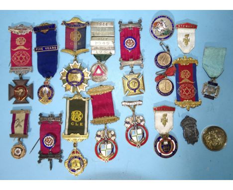 Masonic, a collection of gilt-metal and enamel RAOB and other badges and jewels. 
