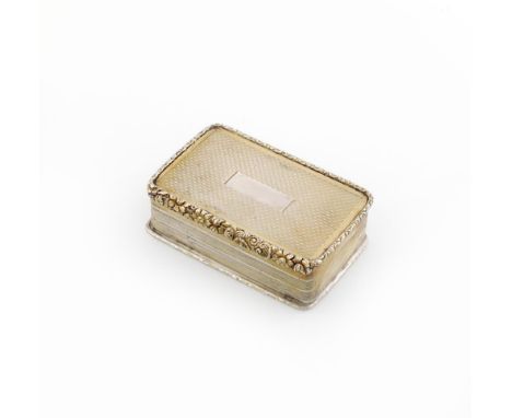 A an Early 19th century silver-gilt snuff box, by Matthew Linwood, Birmingham no date latter, rectangular form, engine-turned