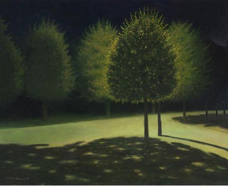 Gustav Wunderwald     1882 Köln - 1945 Berlin An der Heerstraße. 1918. Öl auf Leinwand.  Links unten signiert. 76 x 90 cm (29