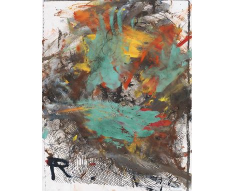 Arnulf Rainer    1929 Baden bei Wien - lebt und arbeitet in Wien Ohne Titel (Rembrandt). 1980/81. Mischtechnik über Fotografi