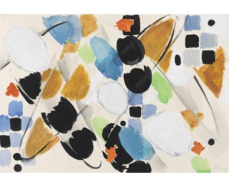 Ernst Wilhelm Nay    1902 Berlin - 1968 Köln Ohne Titel. 1954. Gouache. Claesges 54-008. Rechts unten signiert und datiert. A