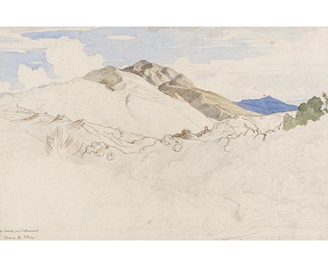 Victor Paul Mohn    1842 Meißen - 1911 Berlin Kastanienwald vor dem Monte Serone, Olevano. 1866. Aquarell über Bleistift und 