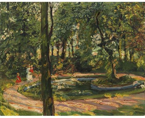 Max Slevogt    1868 Landshut - 1932 Neukastel Kinder am Weiher (Garten in Godramstein). 1909. Öl auf Leinwand. Verso mit dem 