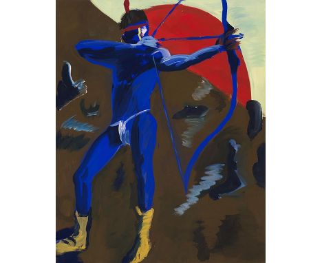 Rainer Fetting     1949 Wilhelmshaven - lebt und arbeitet in Berlin Blue Indian (selbst). 1982. Dispersion auf Leinwand.  Ver
