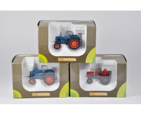 Universal Hobbies 1/32 Tractor Models including Fordson Power Major x 2 plus MF 35. M in Boxes. (3)