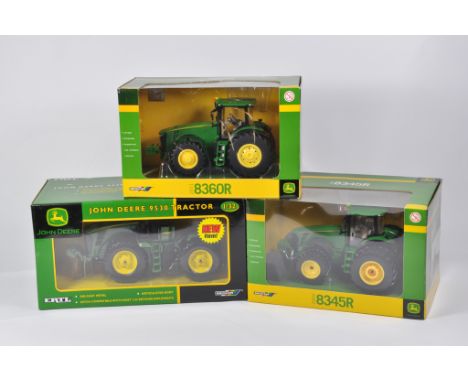 Britains Farm 1/32 Tractor Selection including JD 8360R, JD9530 plus 8345R. M in E Boxes. (3)