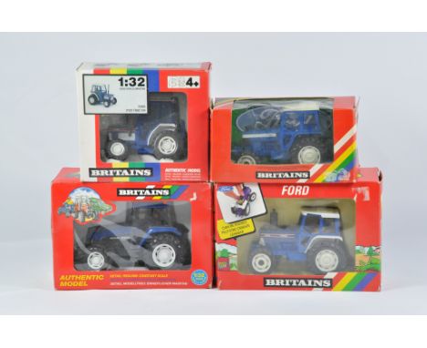 Britains Farm 1/32 Tractor Implement Selection including Ford TW20, Ford 5610, Ford 8560 and Ford 2120. M in E Boxes. (4)