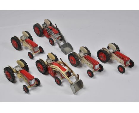 Fine selection of Corgi Toys Massey Ferguson 65 Tractor Models. In need of a clean but otherwise generally NM. (6)