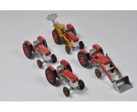 Fine selection of Corgi Toys Massey Ferguson 165 Tractor Models. In need of a clean but otherwise generally NM. (4)