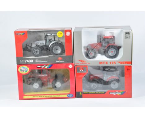 Britains Farm 1/32 Tractor Implement Selection including MF7480 Special Edition, MF 7480, MF1505 plus McCormick MTX 175. M in