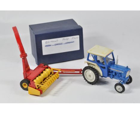 Scarce Britains Ford 5000 Tractor plus Scratch Built New Holland 7/7 Forage Harvester. E. (2)