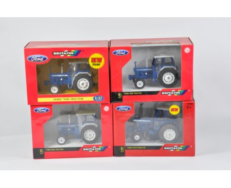 Britains Farm 1/32 Tractor Implement Selection including Ford 7600 x 2, Ford 5000 and Ford TW10. M in E Boxes. (4)