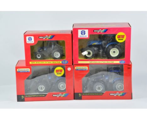 Britains Farm 1/32 Tractor Implement Selection including NH TN75DA, NH T7060, NH T6020 with loader x 2. M in E Boxes. (4)