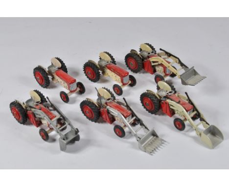 Fine selection of Corgi Toys Massey Ferguson 65 Tractor Models. In need of a clean but otherwise generally NM. (6)