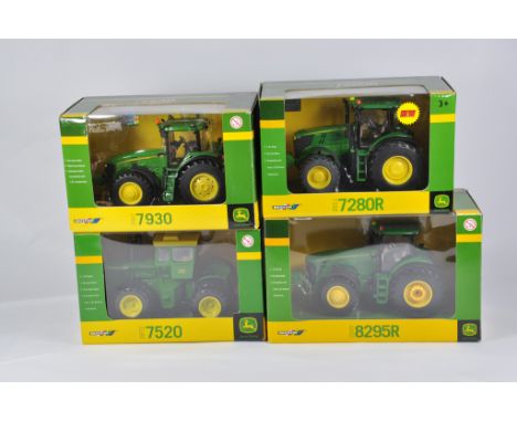 Britains Farm 1/32 Tractor Selection including JD 7930, JD7280R, JD7520 plus JD8295R. M in E Boxes. (4)