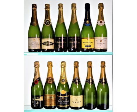 NV Mixed Champagne12x75cl These Champagnes  have all been stored since in a deep cellar in an Important House in Southern Eng