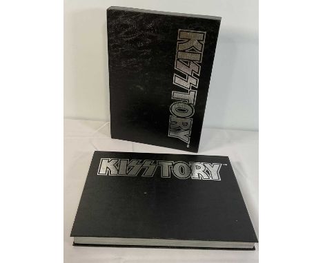 KISSTORY (1994) A collectable KISS memorabilia book in slipcase, signed first by band members ACE FREHLEY, GENE SIMMONS, PAUL