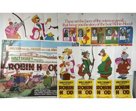 WALT DISNEY - A group of Four ROBIN HOOD (1973) movie posters including the Door Panel Character Quad, the standard British Q