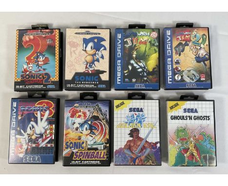 RETRO GAMING - A collection of Sega Megadrive games including Sonic the Hedgehog 1-3 (1991-1993), Sonic the Hedgehog Spinball