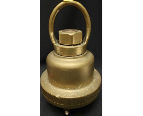 A mid 20th century ships brass hanging light fitting.