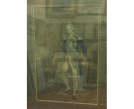 C. Turner after J. Hoppner.  Full length portrait of Admiral Lord Nelson, pub. 1806, Mezzotint, 59cm x 39cm , mounted, glazed