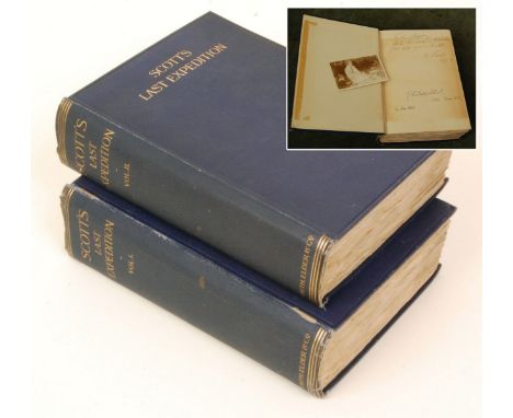 Scott (Captain Robert F.), Scott's Last Expedition, 2 vols, 1st editions, 1913, inscribed in ink from Scott's wife Kathleen a