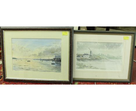 U. Rayner (20th Century) View of Portchester Creek, signed watercolour, 20 x 30cm, together with S. Armon (20th Century) Fare