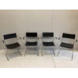Four vintage Italian Giandomenico Belotti dining chairs, width 37cm, depth 39cm, height 81cm
