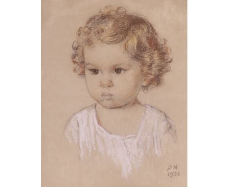Margaret Oxley (1932-1989), pastel, Portrait of the artist's daughter, initialled and dated 1933, 30 x 23cm