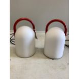 Romolo Lanciani for Tronconi, a pair of opaque glass tender table lamps, height 26cm
