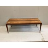 In the manner of Johannes Anderson, a mid century rectangular Indian rosewood coffee table, width